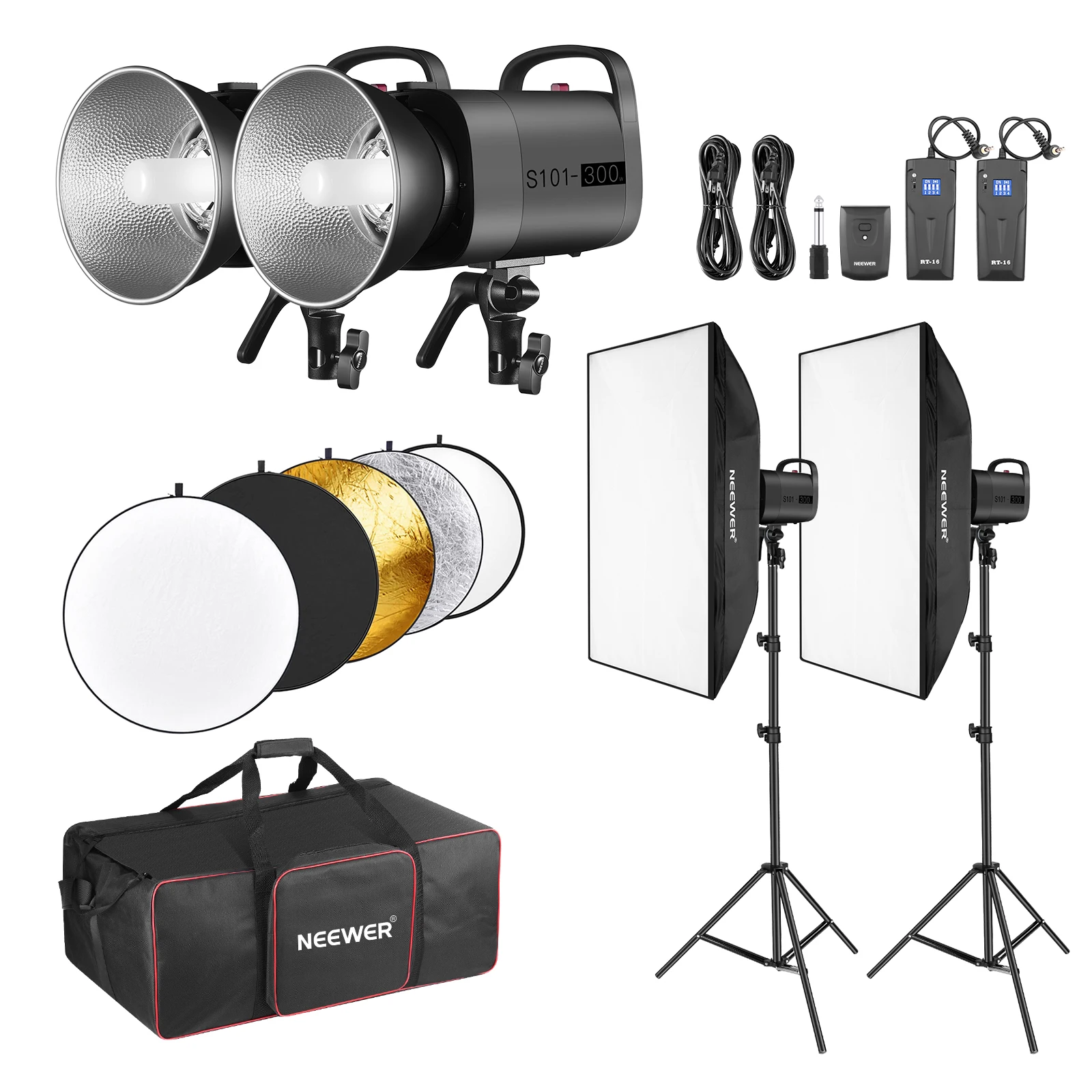 NEEWER 600W Strobe Flash Studi – обзор и цена Photography Lighting Kit Neewer