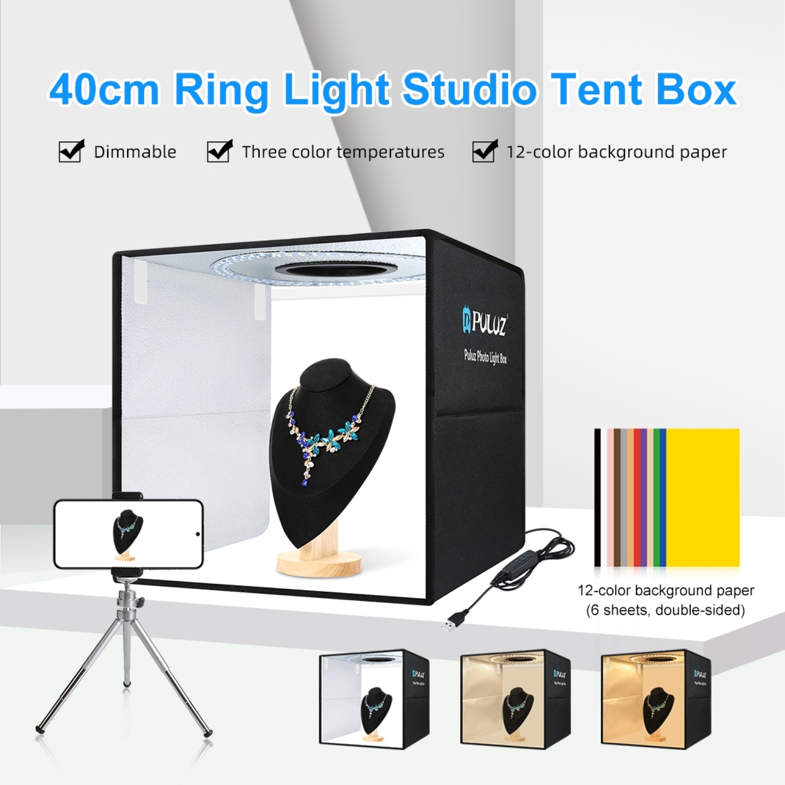 PULUZ 40cm Folding Portable Ri – обзор и цена Photography Lighting Tent
