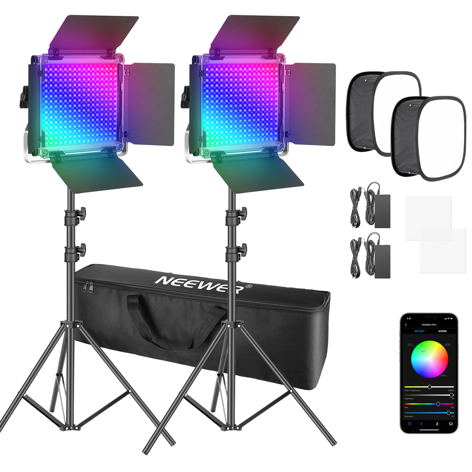 Neewer 2 Packs 530/660 Pro Led – обзор и цена Photography Lighting Kit Neewer