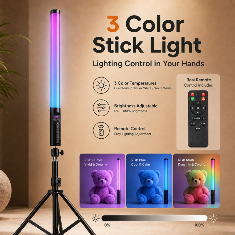 RGB Handheld Video Light Wand, – обзор и цена Torjim Rgb Photography Video Lighting