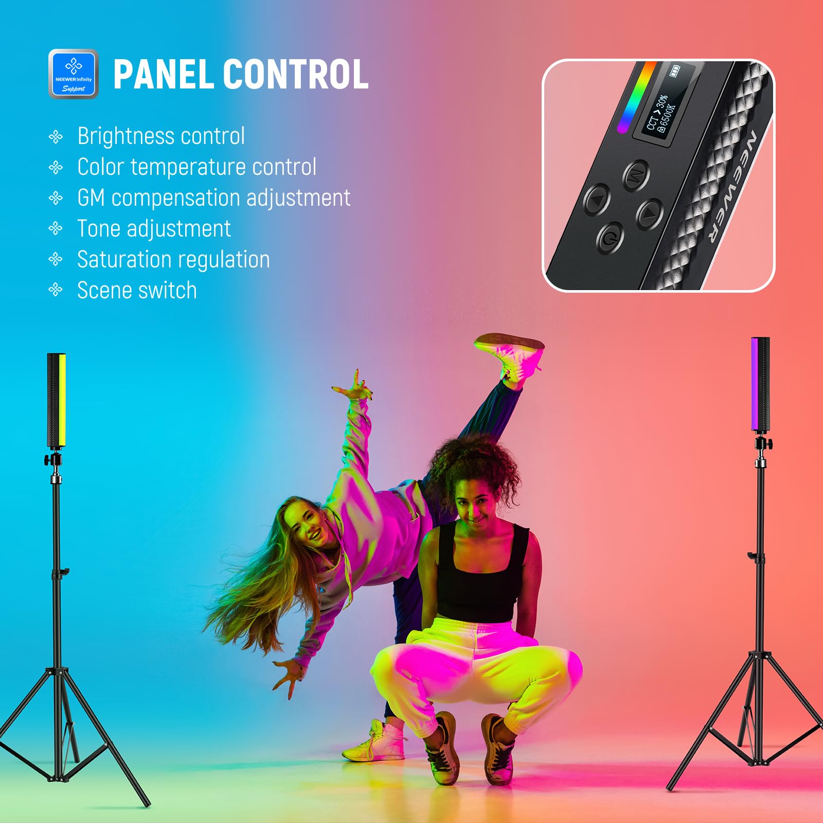NEEWER RGB Light Wand with APP – обзор и цена Torjim Rgb Photography Video Lighting