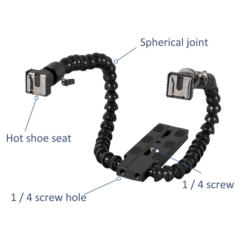 Flexible Dual Arm Hot Shoe Fla – обзор и цена Macro Photography Lighting Kit