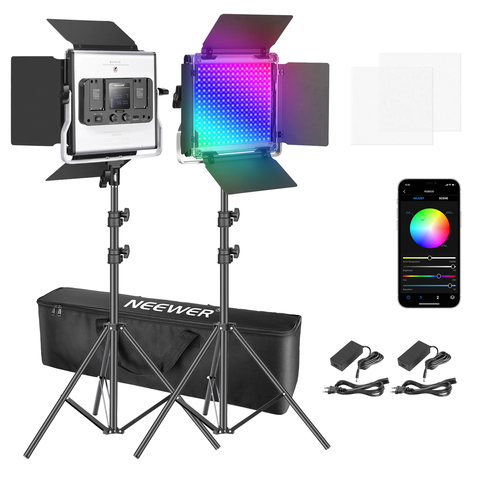 Neewer 2/3 Packs 530 RGB Led L – обзор и цена Photography Lighting Kit Neewer