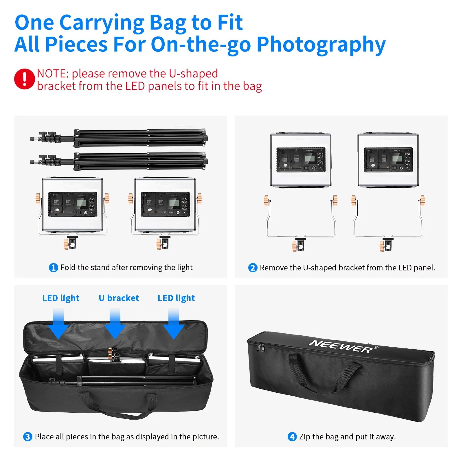 Neewer 2 Packs Advanced 2.4G 4 – обзор и цена Photography Lighting Kit Neewer